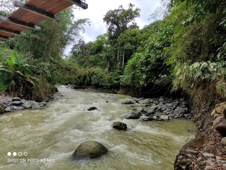 Río encajonado en la zona de captación