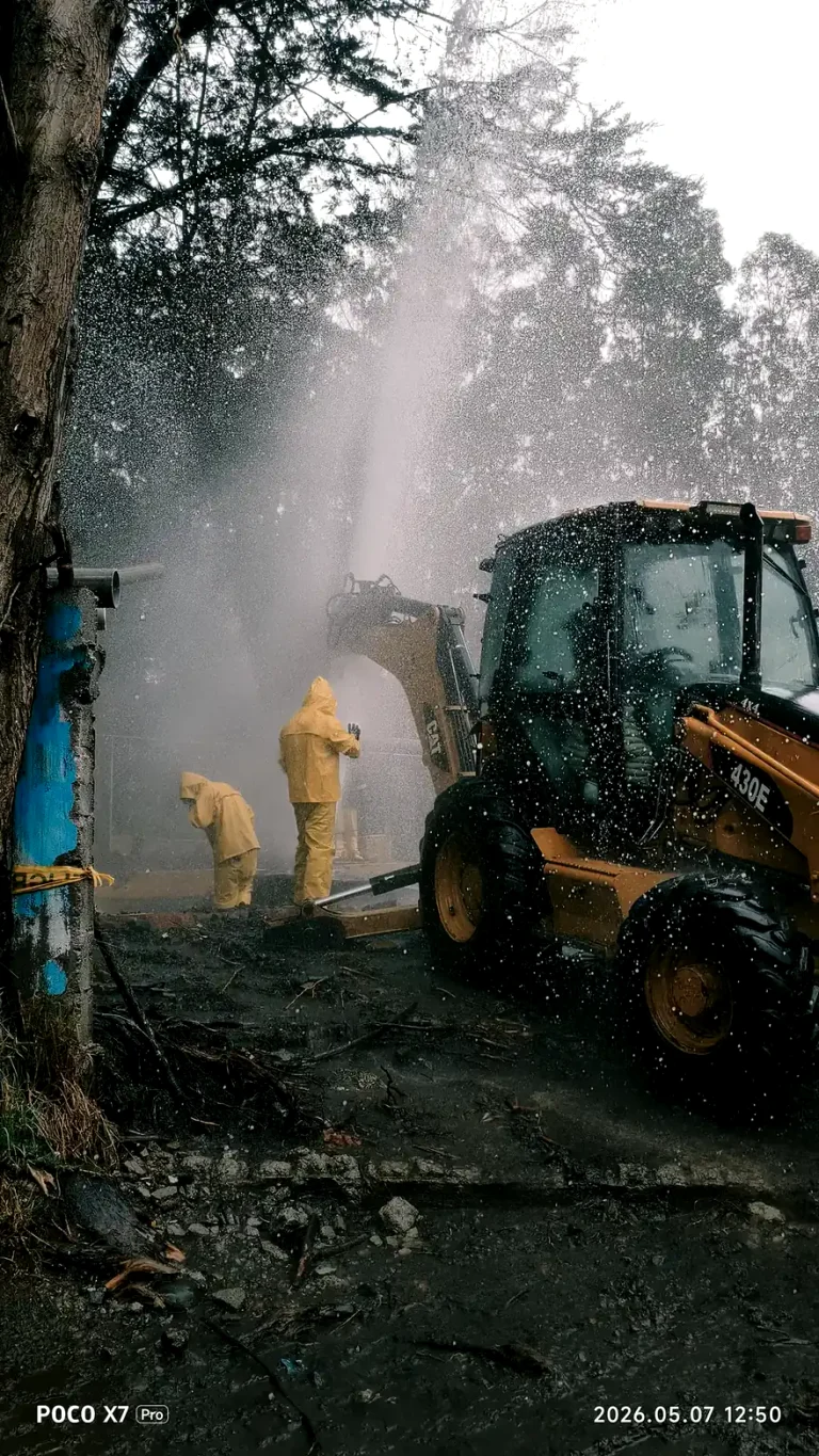 Surgencia de agua durante la perforación de un pozo exploratorio